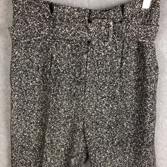 Express Ankle Super High Rise Paper Waist Grey Herringbone Pants Size 6R - Picture 5 of 7